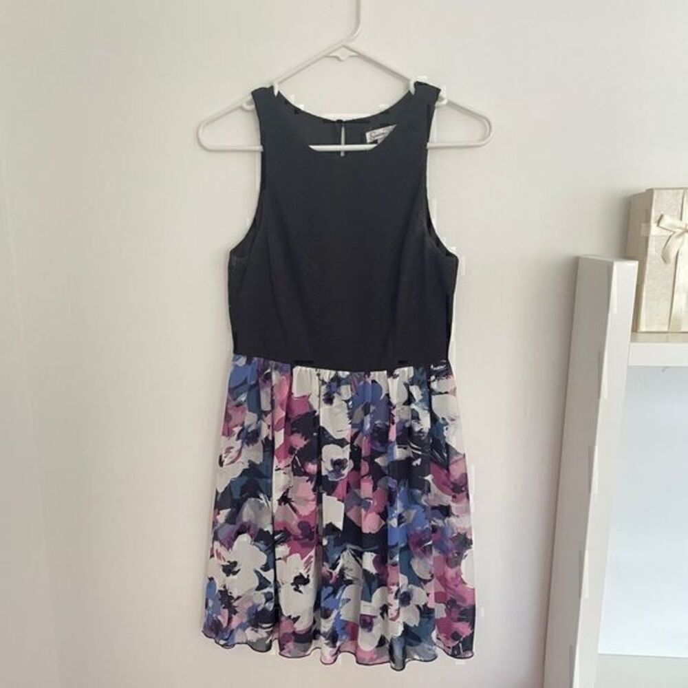 Black and Floral Juniors Dress